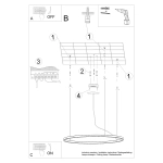Żyrandol RISA 90 czarny LED 3000K TH.275 SOLLUX LIGHTING - zdjęcie 9