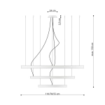 Żyrandol RIO 3 55/78/110 ochra czerwona LED 4000K TH.404 THORO - zdjęcie 8
