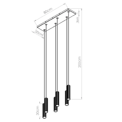Lampa wisząca IVAR 6L zielona oliwka LED 3000K TH.589 THORO - zdjęcie 2