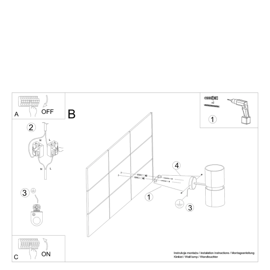 Kinkiet KUKKIA czarna TH.005CZ SOLLUX LIGHTING
