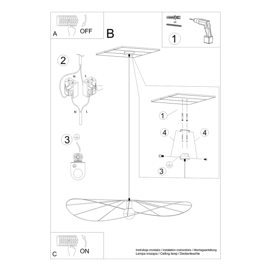 Lampa wisząca ESKOLA 110 czarna TH.011CZ SOLLUX LIGHTING