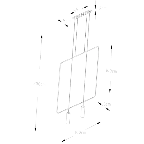 Lampa wisząca RANA 2 czarna TH.019CZ SOLLUX LIGHTING