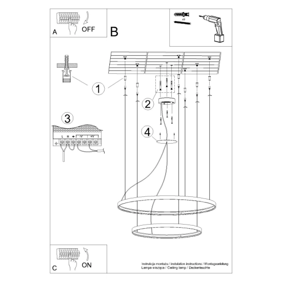 Żyrandol RIO 2 55/78 czarny LED 3000K TH.137 SOLLUX LIGHTING - zdjęcie 8