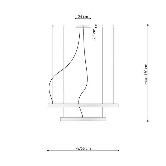 Żyrandol RIO 2 55/78 biały LED 3000K TH.176 SOLLUX LIGHTING - zdjęcie 4