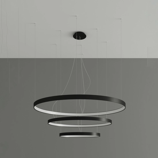 Żyrandol RIO 3 55/78/110 czarny LED 4000K TH.177 SOLLUX LIGHTING - zdjęcie 2