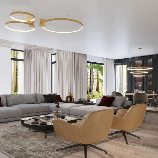 Żyrandol RIO 3 55/78/110 złoty LED 4000K TH.269 SOLLUX LIGHTING - zdjęcie 8