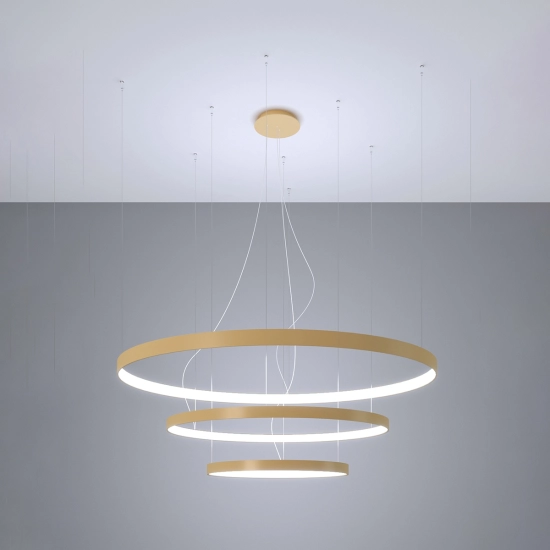 Żyrandol RIO 3 55/78/110 złoty LED 4000K TH.269 SOLLUX LIGHTING - zdjęcie 3
