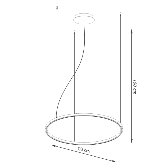 Żyrandol RISA 90 czarny LED 3000K TH.275 SOLLUX LIGHTING - zdjęcie 8