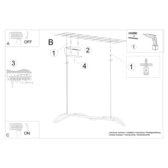 Lampa wisząca GALAKSE 148 czarna LED 2700-6500K TH.280 SOLLUX LIGHTING - zdjęcie 10