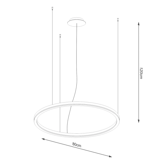 Żyrandol ODA 80 czarny LED 4000K TH.282 SOLLUX LIGHTING - zdjęcie 8