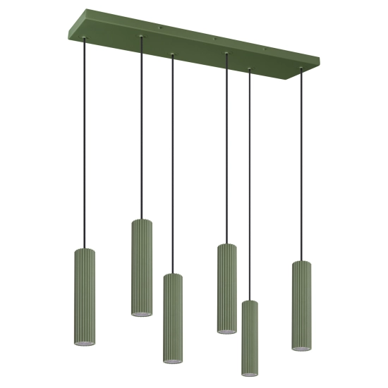 Lampa wisząca IVAR 6L zielona oliwka LED 4000K TH.629 THORO - zdjęcie produktu