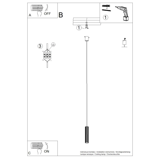 Lampa wisząca IVAR 1 mocca LED 4000K TH.636 THORO - zdjęcie 3